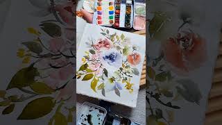 Muted Watercolor Florals on Khadi Paper