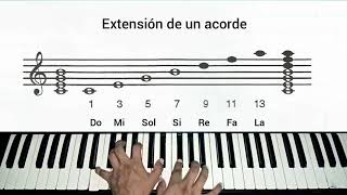 extensión de un acorde ( 1,3,5,7,9,11,13) como ubicar esas notas 🎼🎧🎶🎹