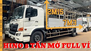 Xe Tải Hino 8 Tấn Thùng Mui Bạt Nhôm Inox 304 Dài 7m3 MỞ FULL VỈ | Giá Xe Hino 8 Tấn FG Đời 2023