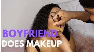 MY BOYFRIEND DOES MY MAKEUP | HE TRIED SHA