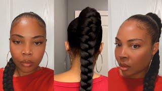 Draw string braided ponytail #braidedponytail #drawstringponytail