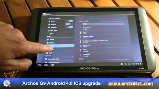 Archos G9 Android 4.03 ICS upgrade (Ice Cream Sandwich)