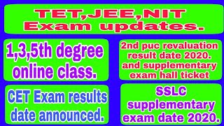 2nd puc revaluation result and supplementary exam hall ticket | degree online class | TET,JEE| SSLC