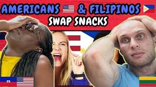 REACTION TO Americans & Filipinos Swap Snacks | FIRST TIME WATCHING