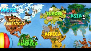 Preschool Animals Learning (Asia, Australia, Europe, Africa, Arctic and more)