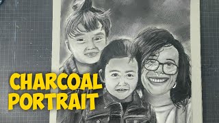 Drawing Portrait With Charcoal And pastel