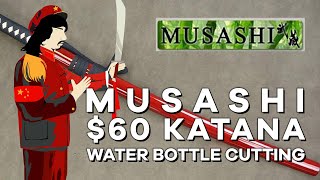 Musashi Katana Water Bottle Cutting