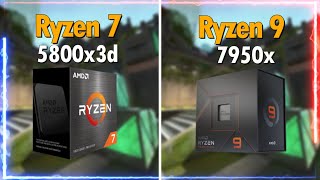 Ryzen 7 5800X3D vs Ryzen 9 7950X | Teste em 8 JOGOS