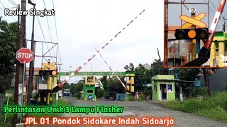 PALANG UNIK 3 FLASHER | Palang Perlintasan JPL 01 Pondok Sidokare Indah Sidoarjo