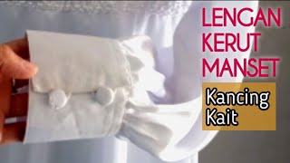 Lengan Kerut Manset Kancing Kait/Sengkelit/Lengan Bishop Manset