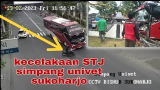 Viral Kecelakaan Bus Sudiro Tungga Jaya dengan Motor-Terekam Cctv Dishub Sukoharjo 2021