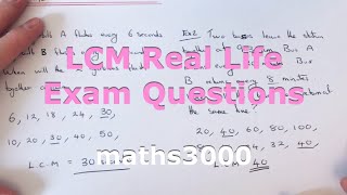 LCM Real Life Questions. Examples, What Time 2 Bulbs Flash Together, Or 2 Buses Return Together?