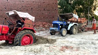 Balwan tractor got stuck in a trolley 4000 break loaded with full weight | Mahindra pulled tractor