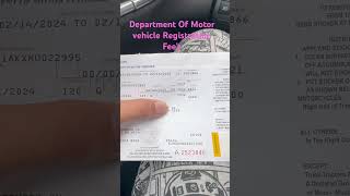 Department Of Motor Vehicle Registration Fee’s