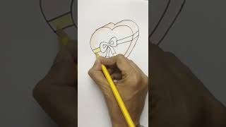 How to draw a love heart for valentine's day card easy beginners