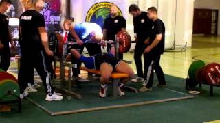 Filip Grznár, benchpress 220 kg, Karpathian Cup 2014