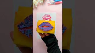 💋🩵How to Paint Lips easy with blue paint DIY #art #diy #craft  #painting #artwork #satisfying #gift