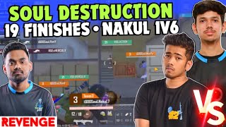 iQOOSoul 19 Finishes Domination 😳 SouL Nakul & Manya Duo Destruction 🔥 1v6 Clutch 🥵 Team SouL 🚀