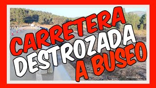 😰🆘💦 RÍO REATILLO, AFLUENTE DEL TURIA, DESTROZA UNA CARRETERA EN CHERA, ANTES DE LLEGAR A BUSEO. 💦🆘😰