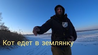 Привёл кота в землянку, но он сбежал. Снова морозы. Рыбалка.