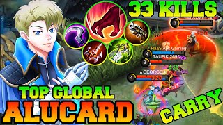 33 Kills Carry Top Global Alucard !! Alucard Best Build 2023 Pro Gameplay Guide Item Emblem MLBB