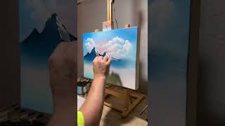 Fun Bob Ross Style Oil Painting #art #artist #painting #artistlife #artshorts #drawing #oilpainting