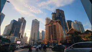 Driving around KL Tower, World 2nd Tallest Building Merdeka118, Landmarks Kuala Lumpur, Malaysia.