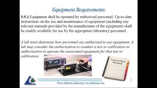 8/29/2017 Webinar: 17025 5 5 Equipment Requirements