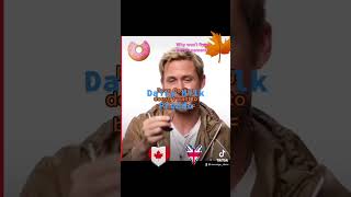 Odd behaviour! Ryan Gosling trying Canadian v British food but won’t eat on camera!