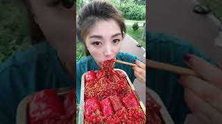 ASMR | China , eating fast  , Nooldes chicken food sea food