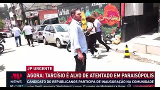 VÍDEO: Visita de Tarcísio de Freitas é interrompida por tiroteio na comunidade