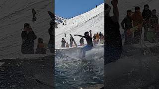 Boys Pond Skim - Water Slide Challenge Grimentz [42] #skiing #ski #switzerland #suisse #schweiz