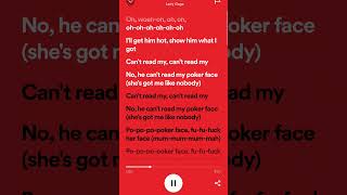 Poker Face - Lady Gaga #songs #lyrics #musiclyrics #spotify #songlyrics #music #ladygaga #pokerface