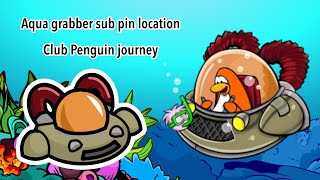 (Unavailable) Aqua grabber sub pin location | Club penguin journey