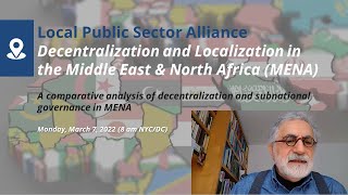 A comparative analysis of decentralization and subnational governance in MENA (Leonardo Romeo)