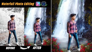 waterfall photo editing || picsart new creative photo editing || Full hindi tutorial