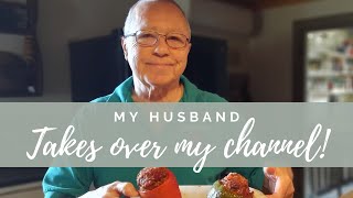 My Husband Takes Over My Channel | Stuffed Bell Peppers