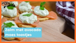 Snack recept: Zalm avocado mousse toastjes