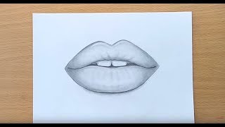 How to draw Lips by pencil step by step