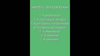 mental health team members#nursing #shorts#gnm