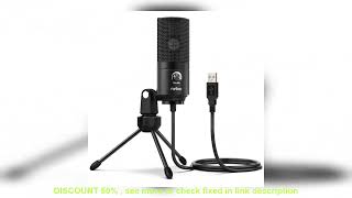 FIFINE USB Condenser Microphone with Gain Knob,Met