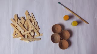 Diwali Craft|Diya Decoration With Sticks|#diwali #shivamart