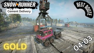 SnowRunner | Cement Delivery | Best Route | GOLD