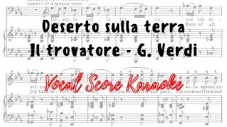 Deserto sulla terra Vocal Score / Karaoke Il Trovatore