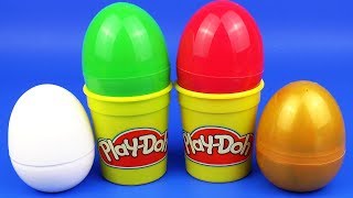 Play Doh Surprise Egg Toys Opening and Learn Colors Kinder Surprise Toys for Kids