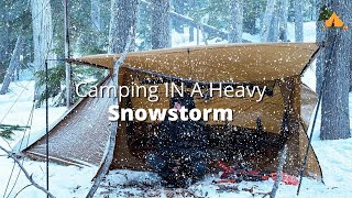 Hot Tent Camping By A Frozen Lake - Wood Stove Chili Dogs