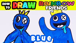 Easy Draw With Kids: Rainbow Friends Blue | Step by Step