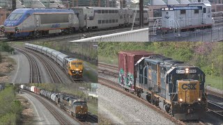 WASHINGTON DC AREA RAILFANNING | NoMa Gallaudet and Patomac Yard: HHP-8, AMTK 203, and CSX Trains