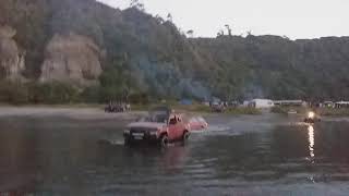 Subaru over taking terrano in river at anatori