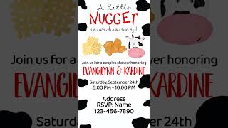 Couples Shower Little Nugget Themed Party Video Invitation